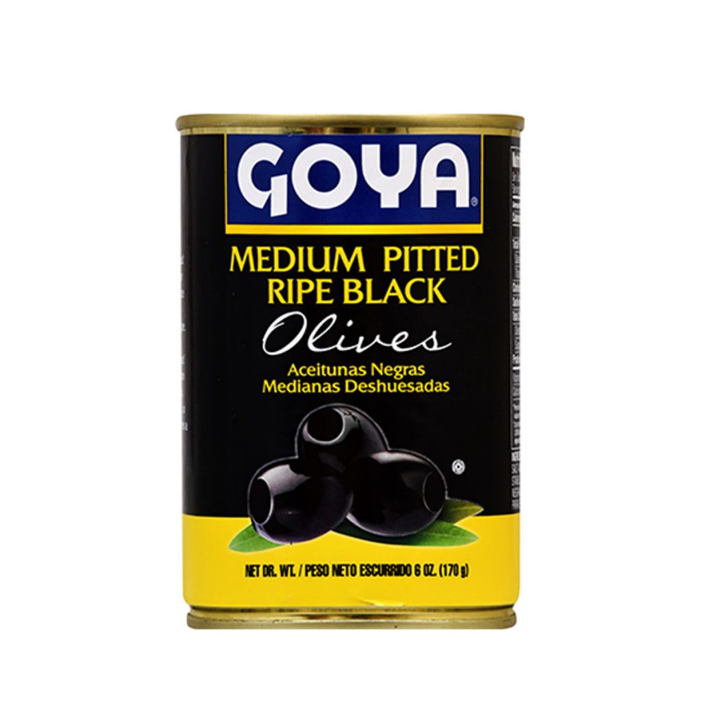 Aceitunas negras maduras sin hueso medio Goya 6 Oz