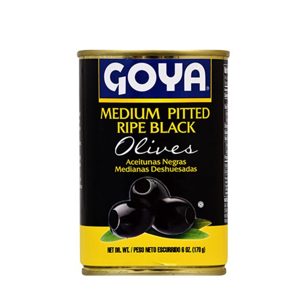 Aceitunas negras maduras sin hueso medio Goya 6 Oz