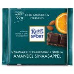 Chocolate semiamargo con almendras y naranja Ritter100gr